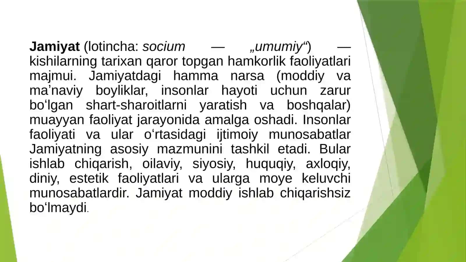 Mavzu: Jamiyatning ijtimoiy-siyosiy va maʼnaviy tizimi 3
