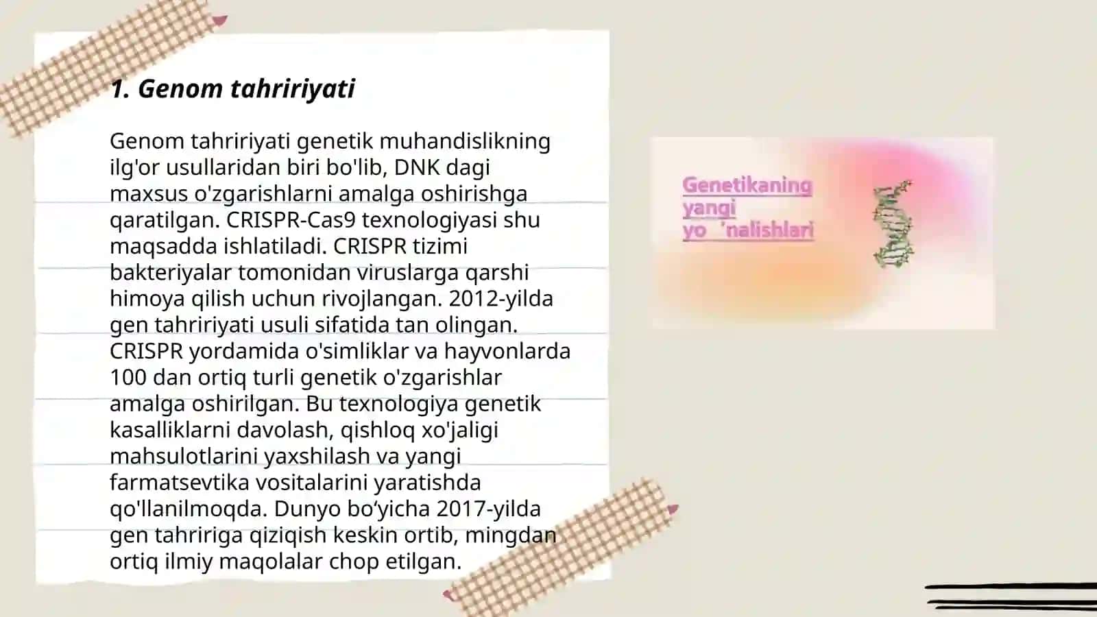 Genetikaning yangi tarmoqlari 3