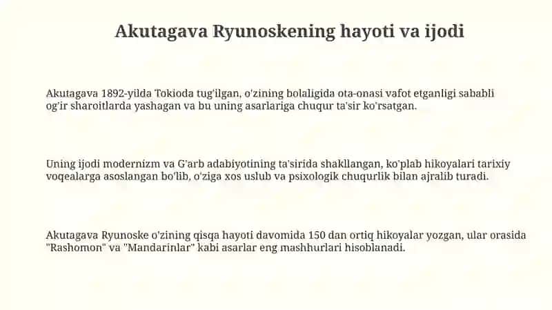 Akutagava Ryunoske asari tahlili 3