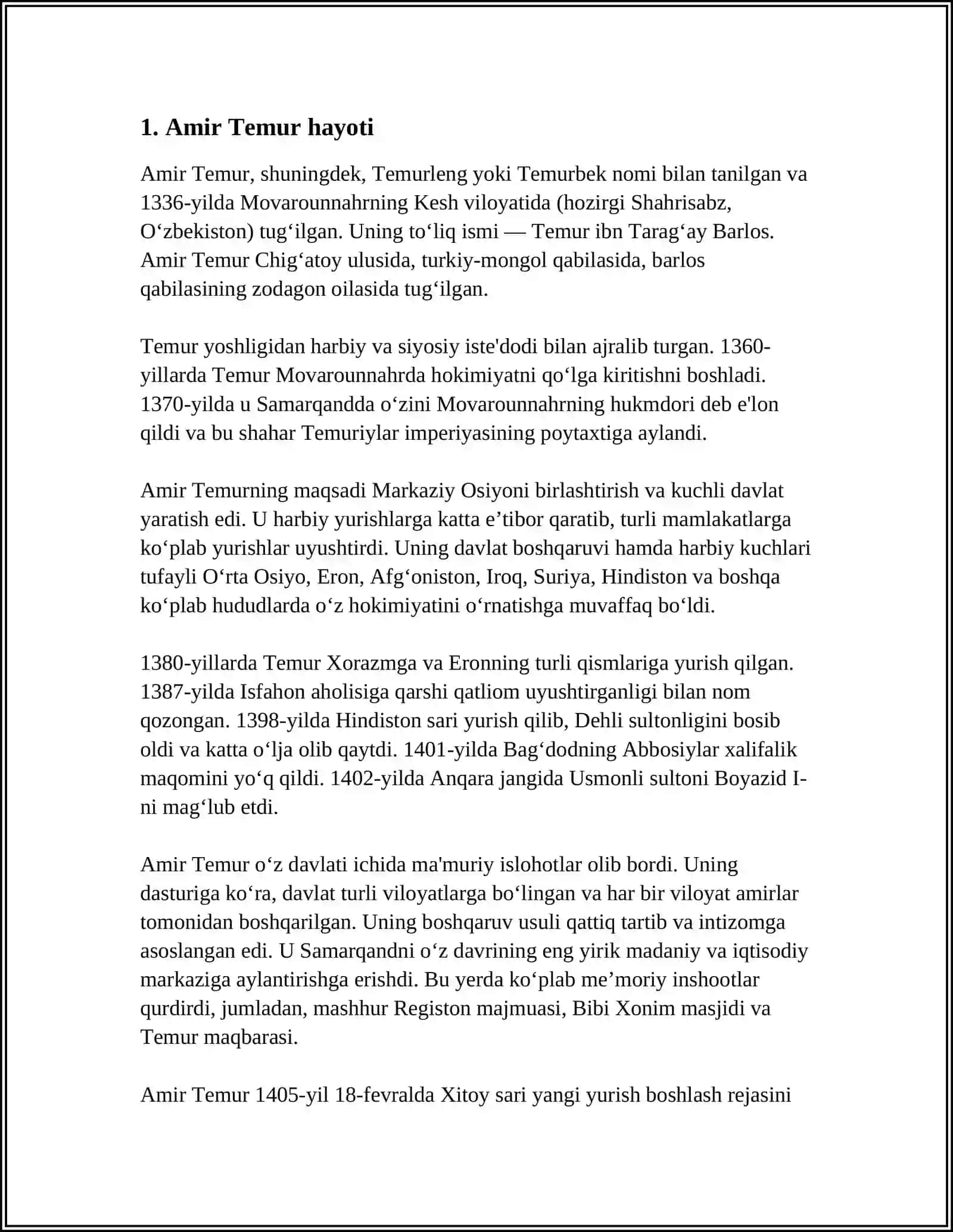 AMIR TEMUR VA TEMURISLAR DAVRIDA O'RTA OSIYO 3