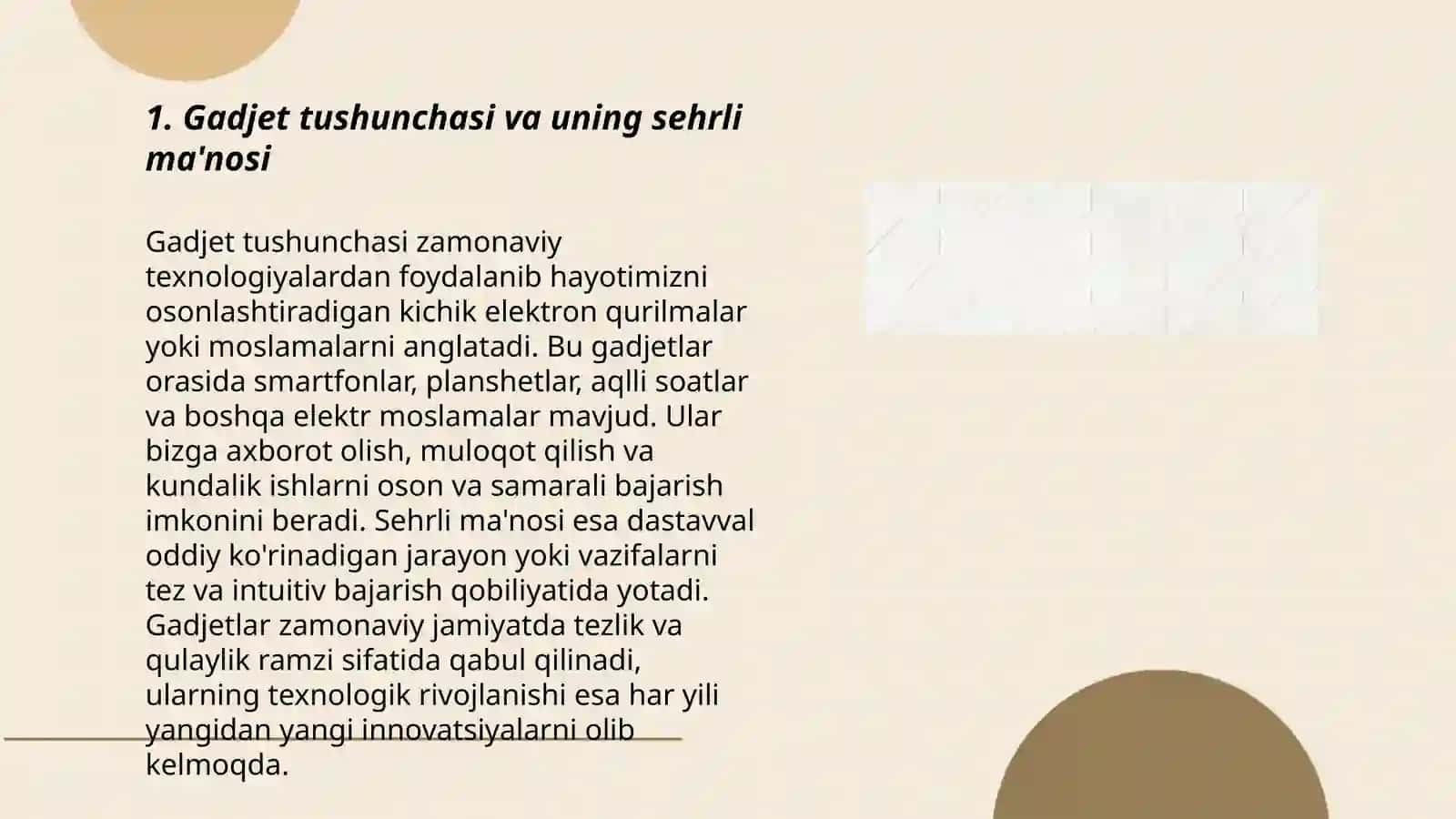 Gadjet tushunchasi va uning sehrli ma'nosi 3