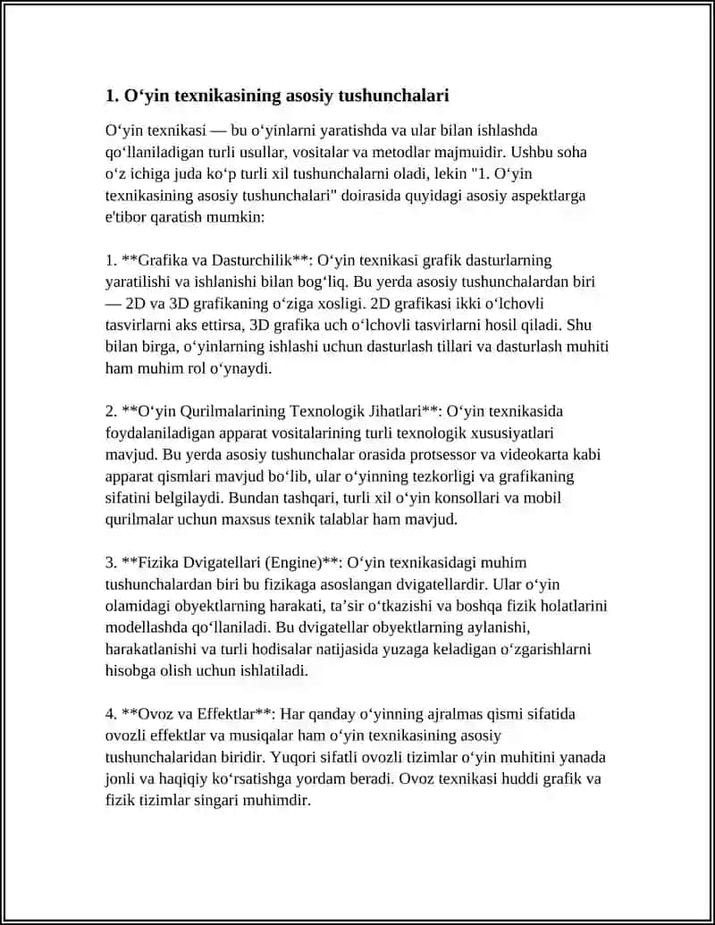 O‘YIN TEXNIKASI ASOSLARI 3