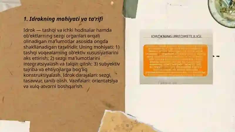 Idrok haqida tushuncha 3