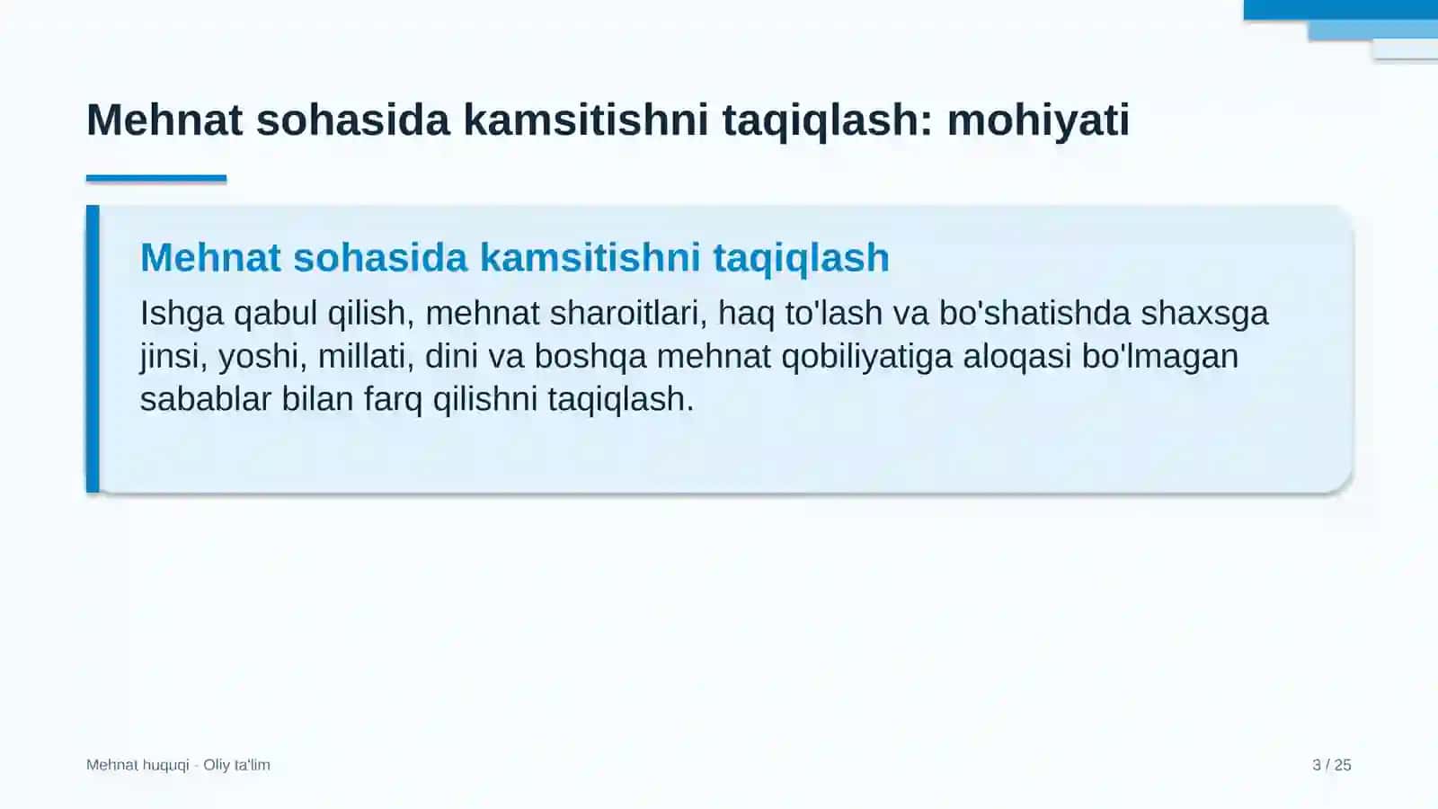 Eshik-rom ishlab chiqarish korxonalarida mehnat sohasida kamsitishni taqiqlash 3
