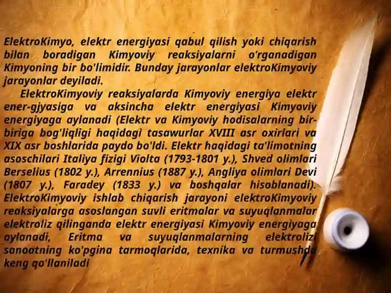 ElektroKimyoviy ishlab chiqarish 3