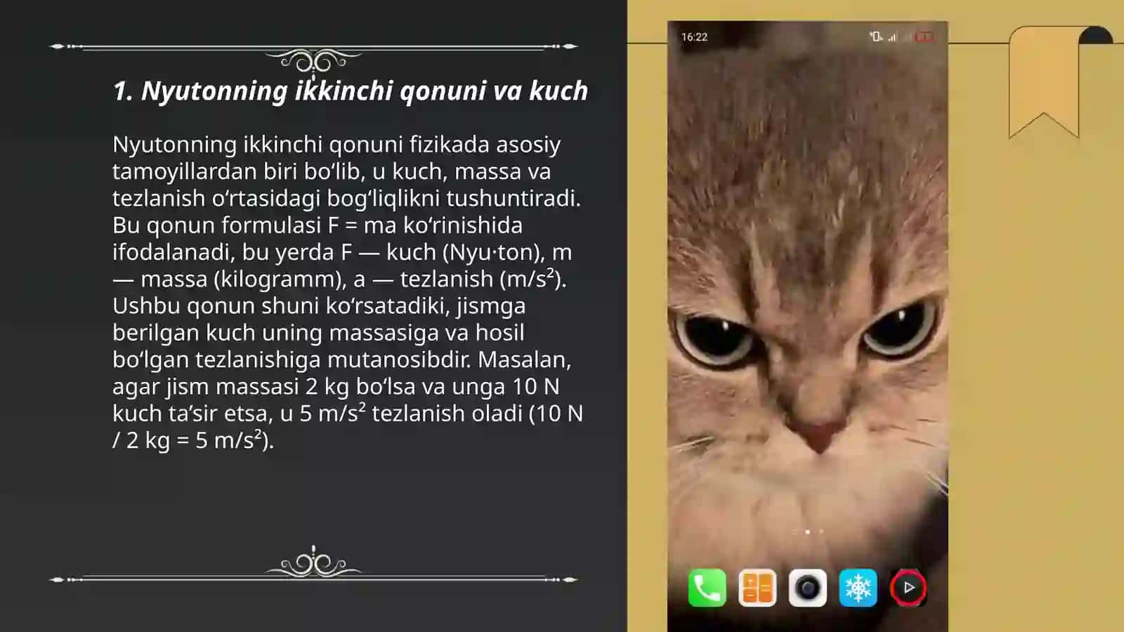 Nyutonning ikkinchi qonuni 3