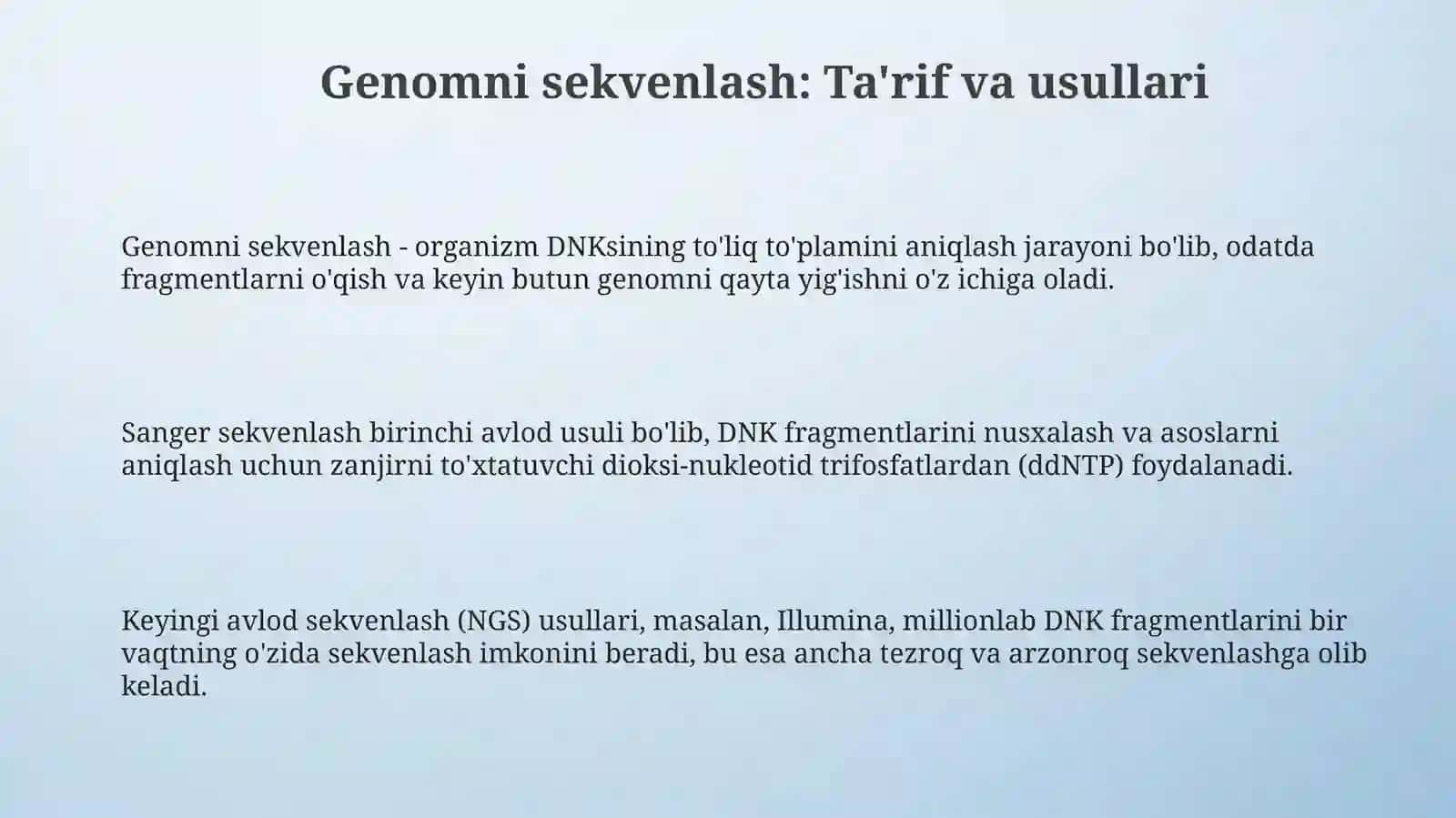 Gen va genomlarni sekvenlash 3