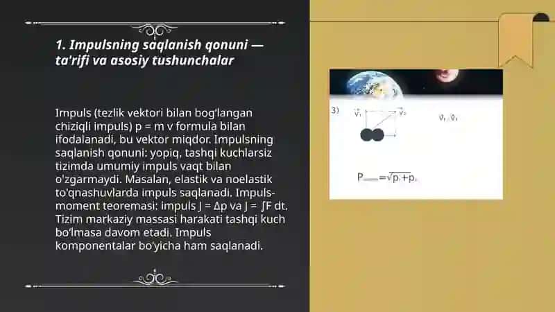 Impulsning saqlanish qonuni 3
