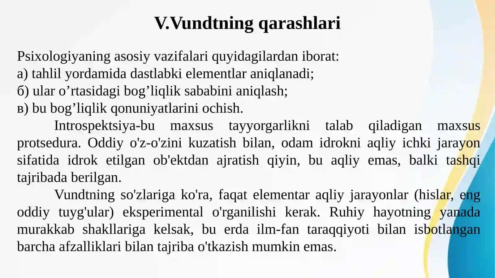 Eksperimental psixologiya tushuncha va tarxi. 3