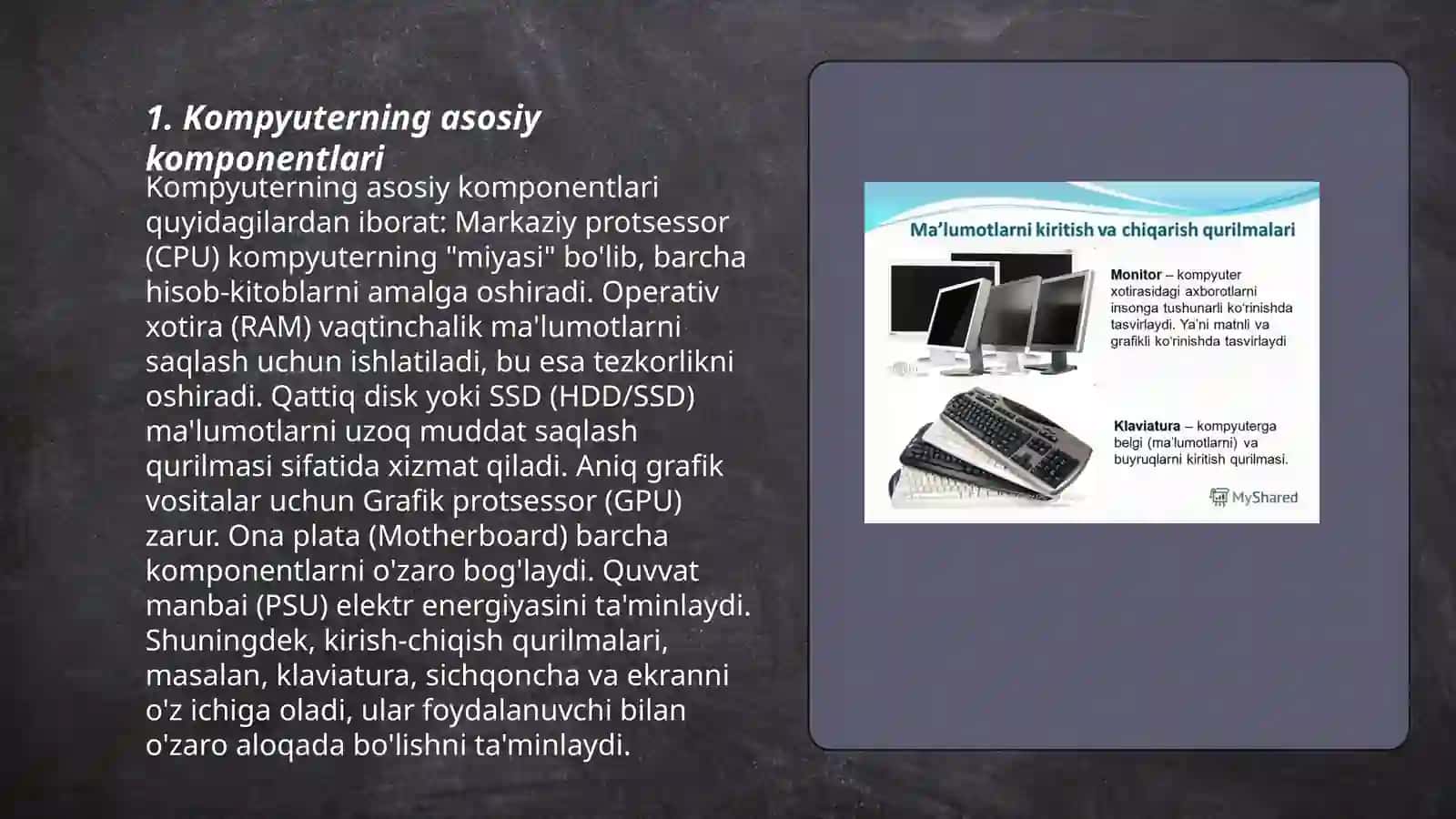 Kompyuterning tashkil etilishi va tuzilishi 3