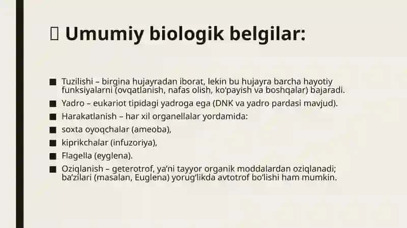 Bir hujayralilar kenja tipi 3