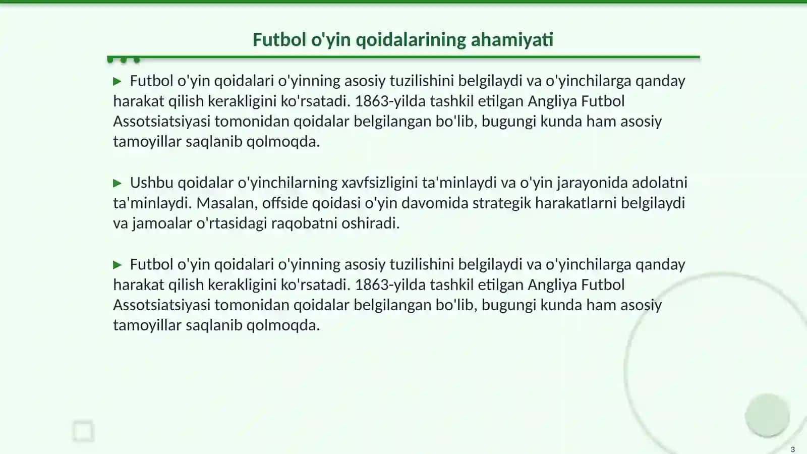 Futbol o'yin qoidalari to'plar bilan maxsus mashqlar o'rganish 3