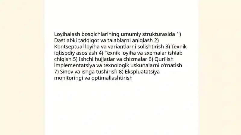 Loyihalash bosqichlari 3