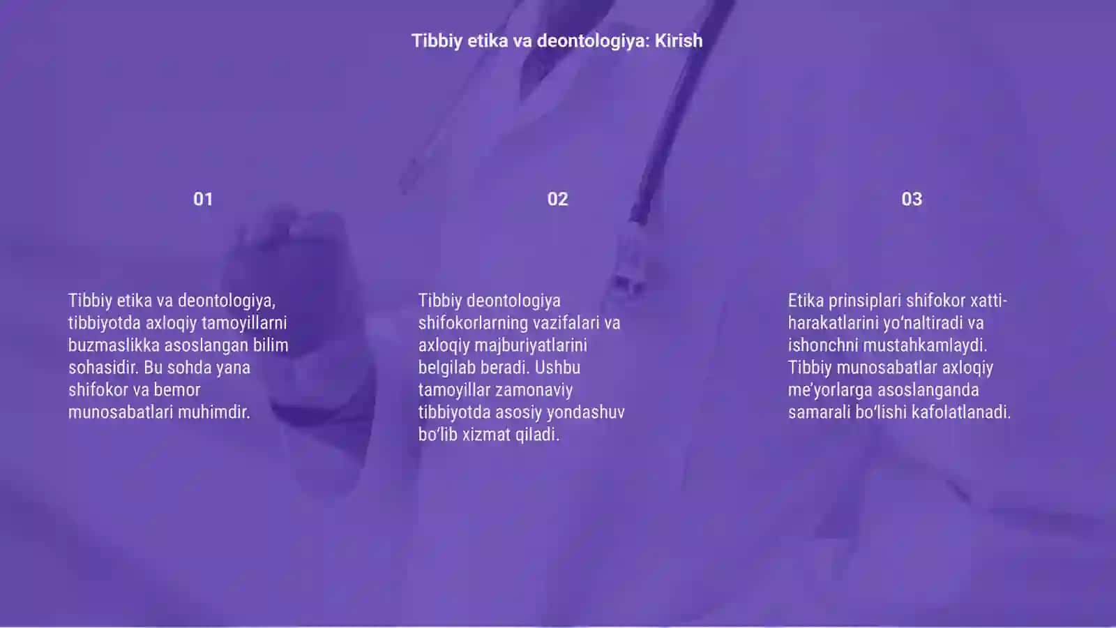 Tibbiy etika va deontologiya asoslari mavzusi 3