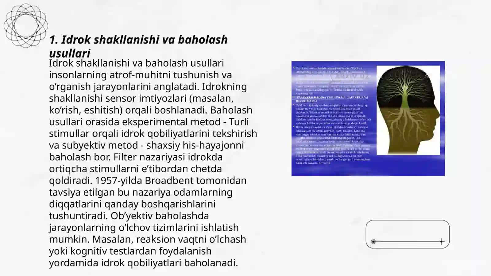 Idrok shakllanishi va baholash usullari 3