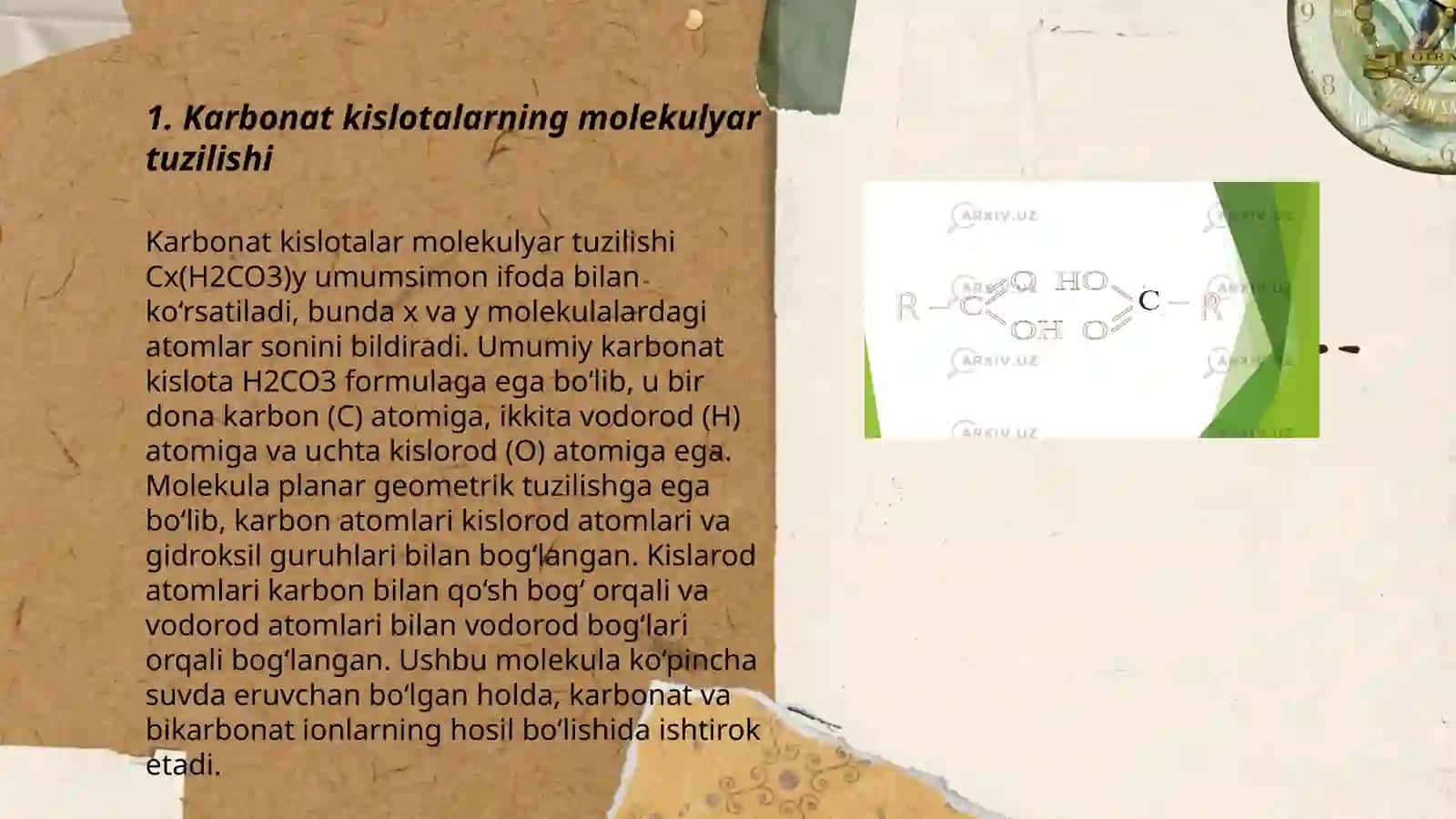 Karbonat kislota va karbonatlarning xossalari 3