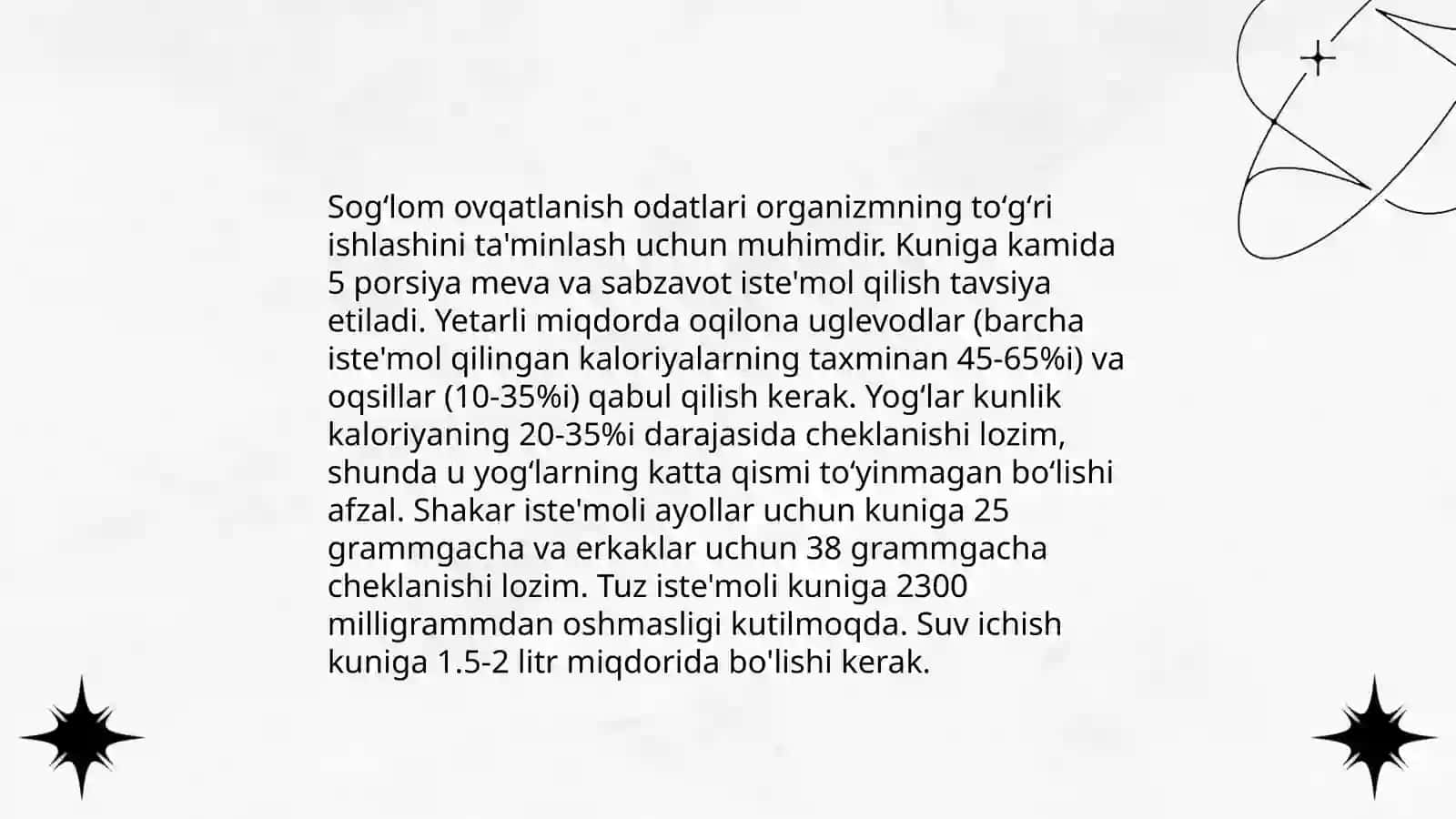 Sogʻlom ovqatlanish odatlari 3