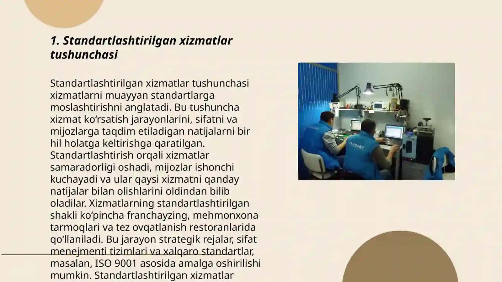 Standartlashtirilgan xizmatlar tushunchasi 3