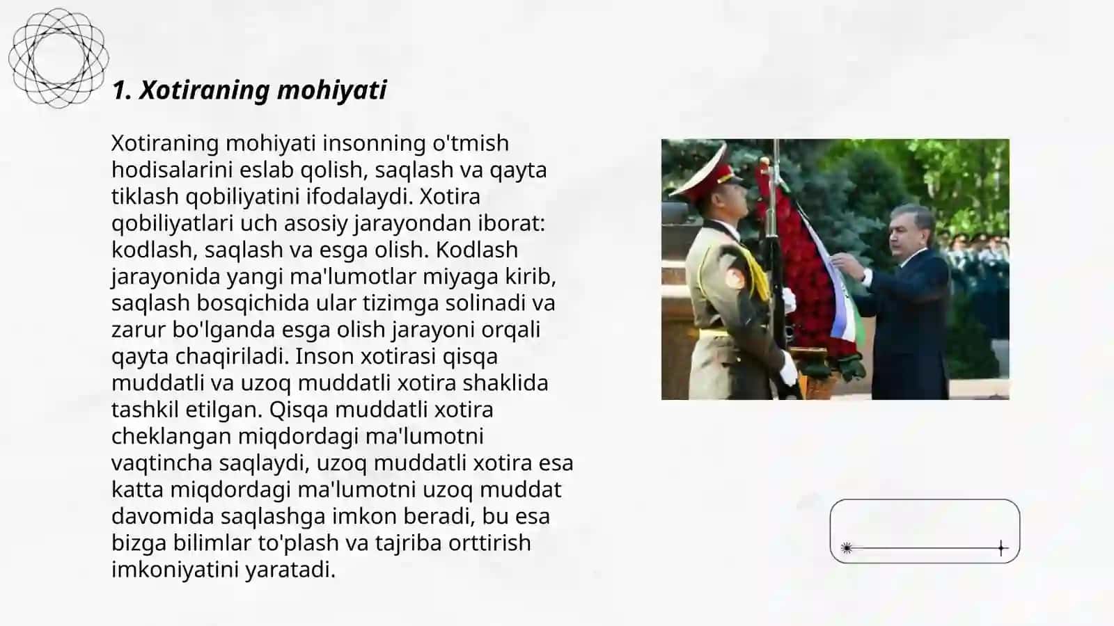 Xotira turi va uning jarayonlari 3