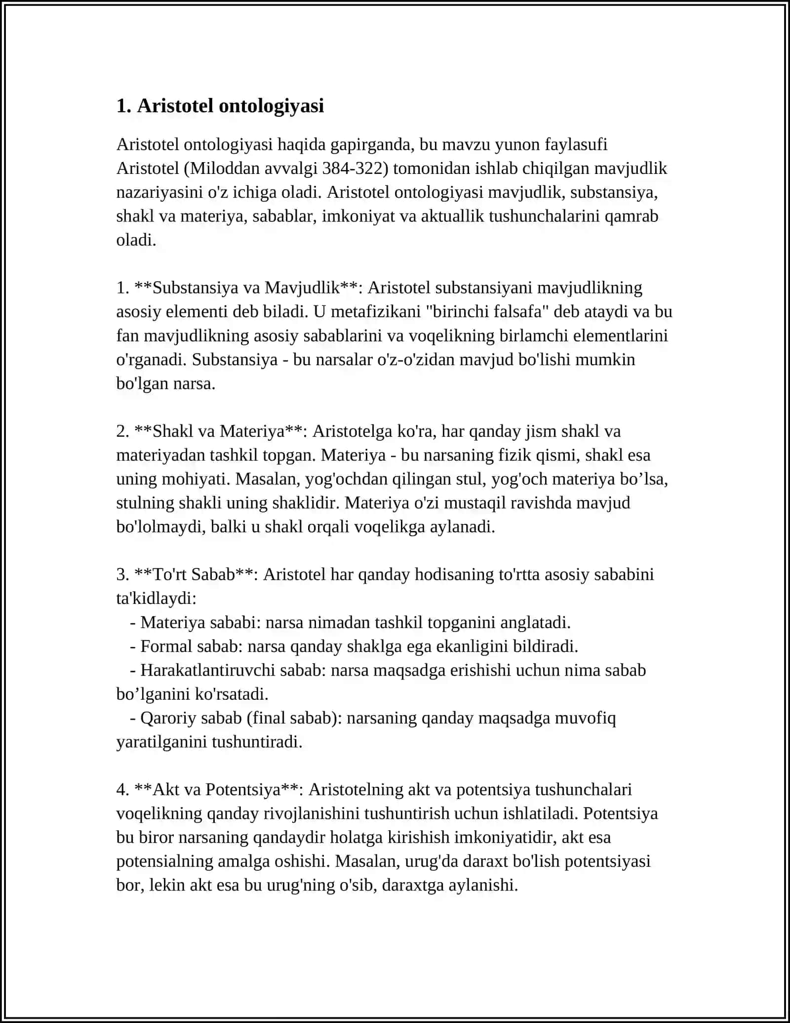 Aristotel ontologiyasi 3