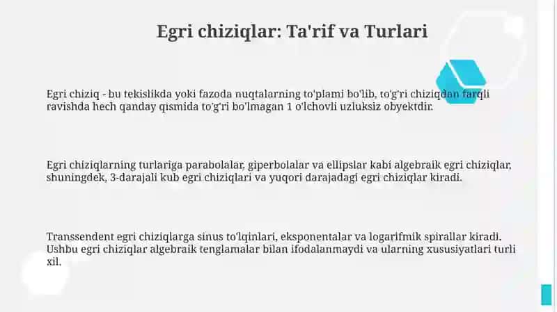 Egri chiziq va uni berilish usullari 3