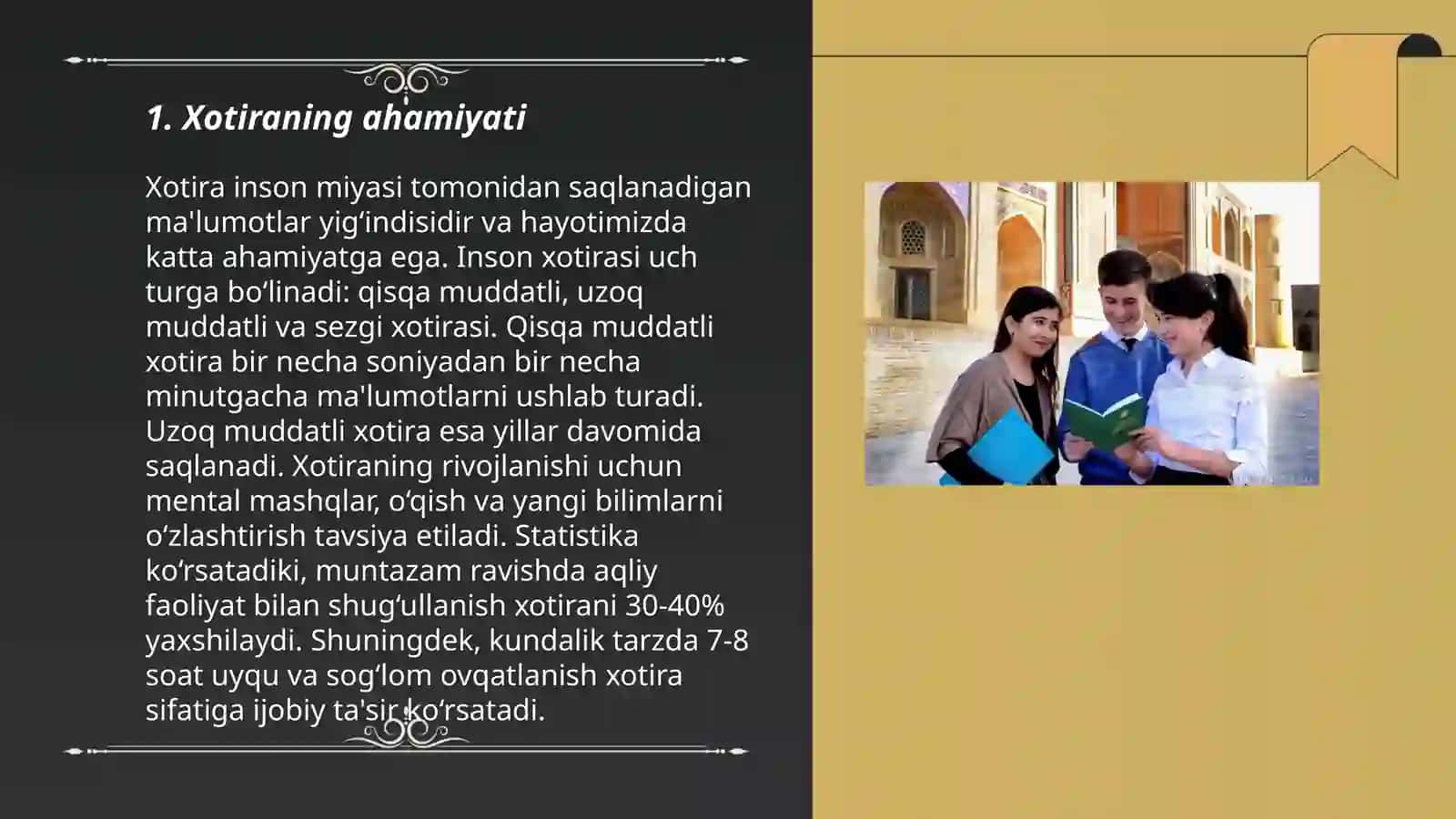 Xotira mavzusida slayd tayyorlash 3