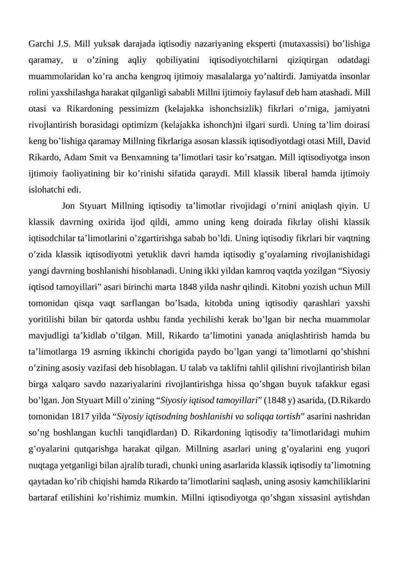 J.S. Millning iqtisodiy qarashlari 3