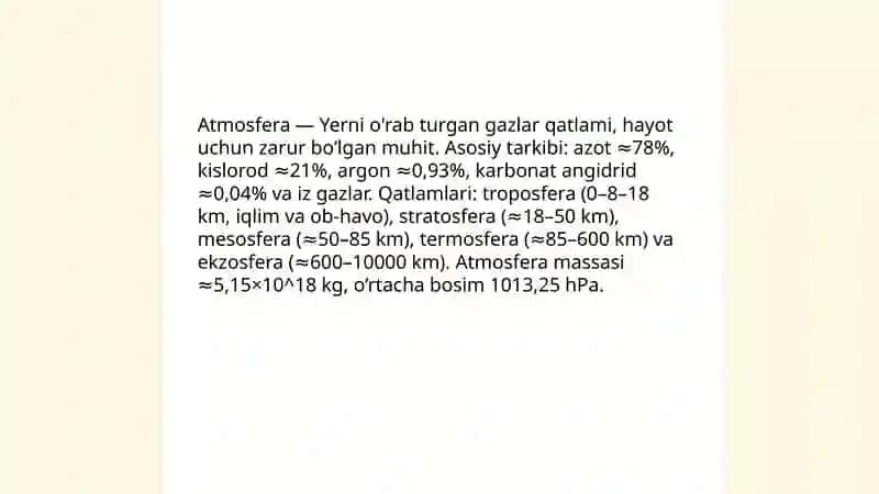 Atmosfera va uning tuzilishi 3