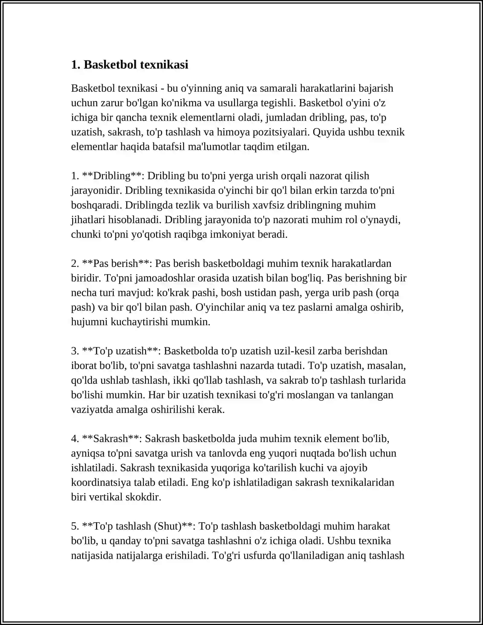 Basketbol texnikasi 3