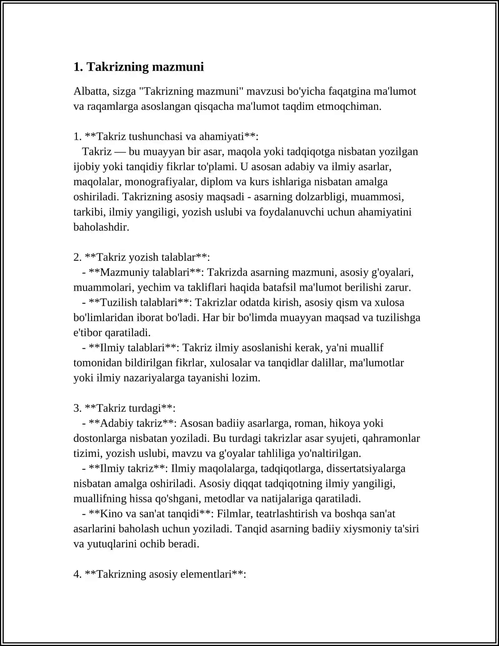 TAQRIZNING TUZILISHI 3
