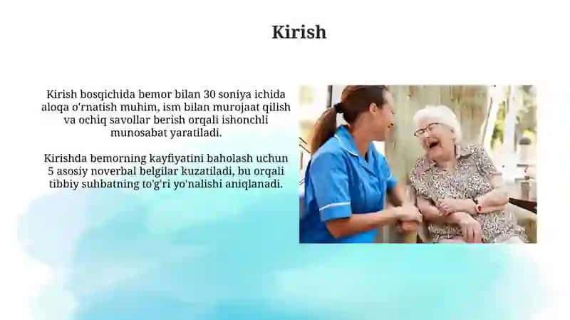 Bemor bilan verbal muloqat kònikmalari 3