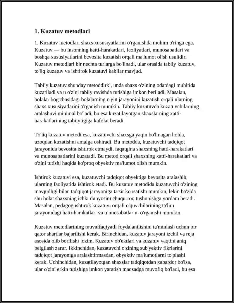 SHAXS XUSUSIYATLARINI OʻRGANISH METODLARI 3