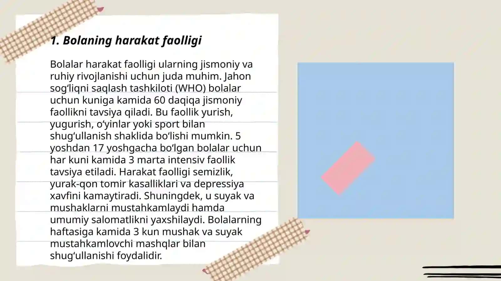 Bolaning harakat faolligi 3