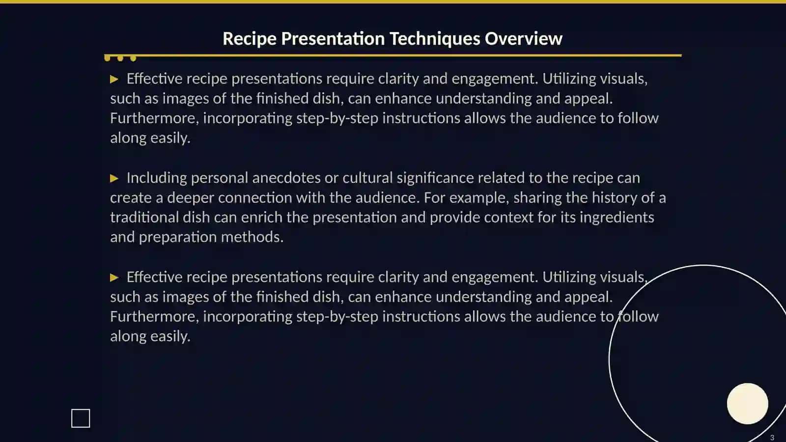 Recipe Presentation Techniques Overview 3