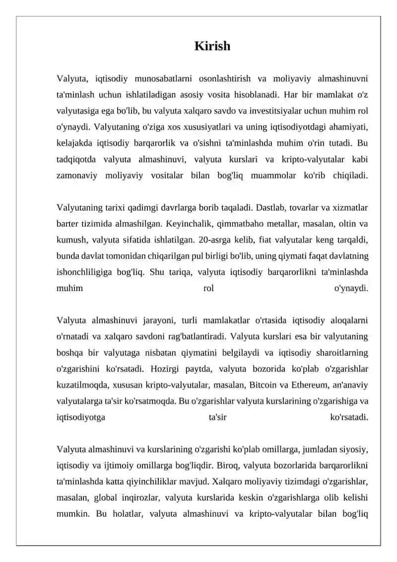 Valyuta va uning xususiyatlari 3