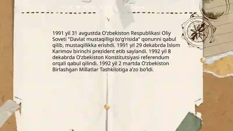 Oʻzbekiston Respublikasi tashkil topishining va uning tarixiy ahamiyati 3