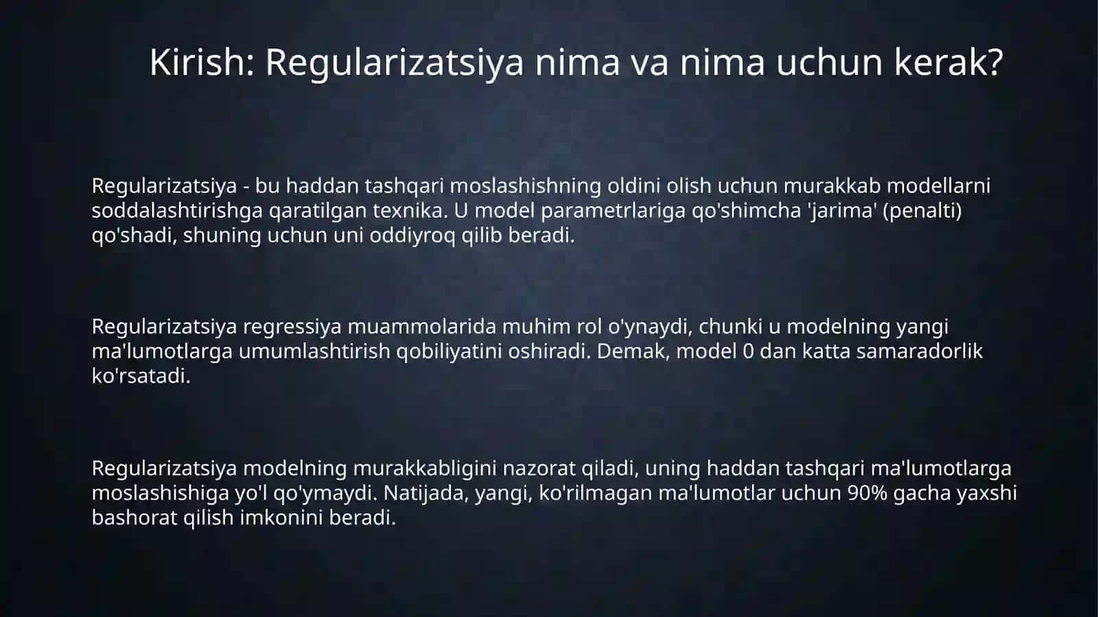 Regularizatsiya funktsiyasini qo‘llash 3