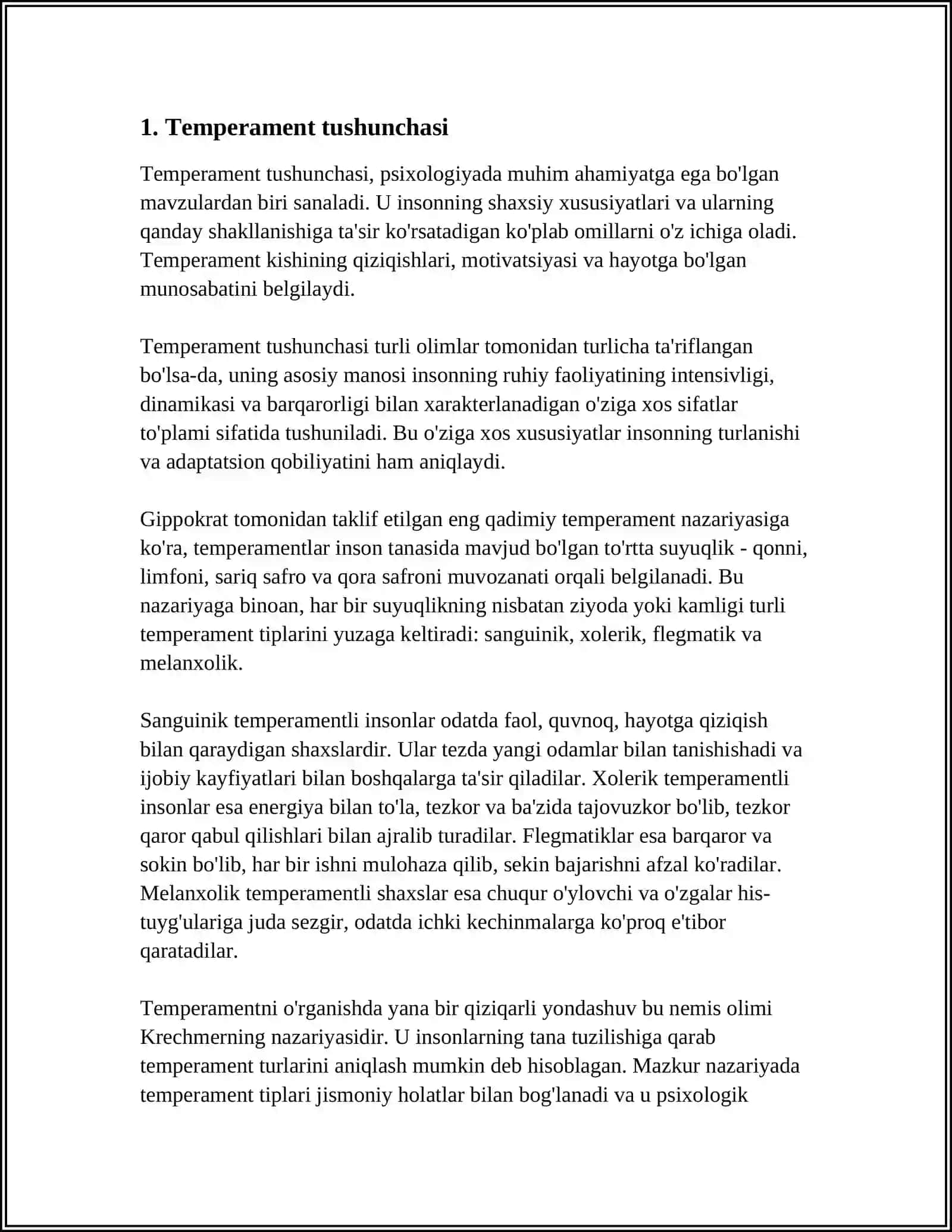 TEMPERAMENT VA UNING NAZARIYALARI 3