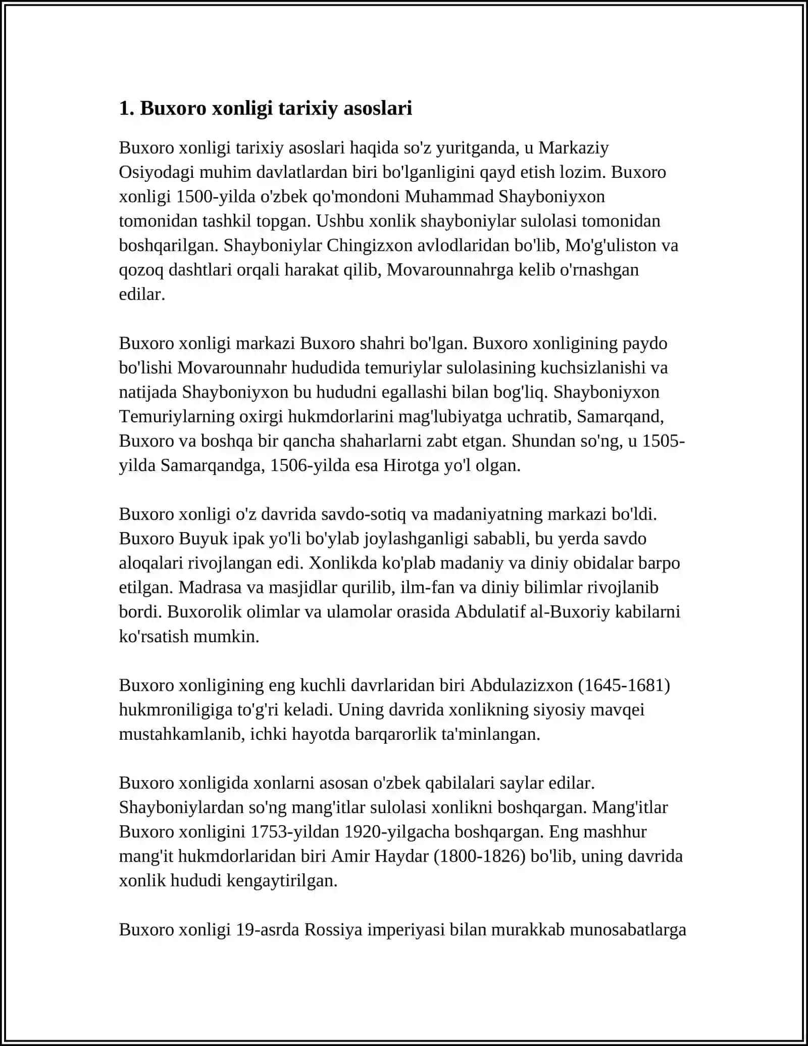 OʻZBEK XONLIKLARI 3