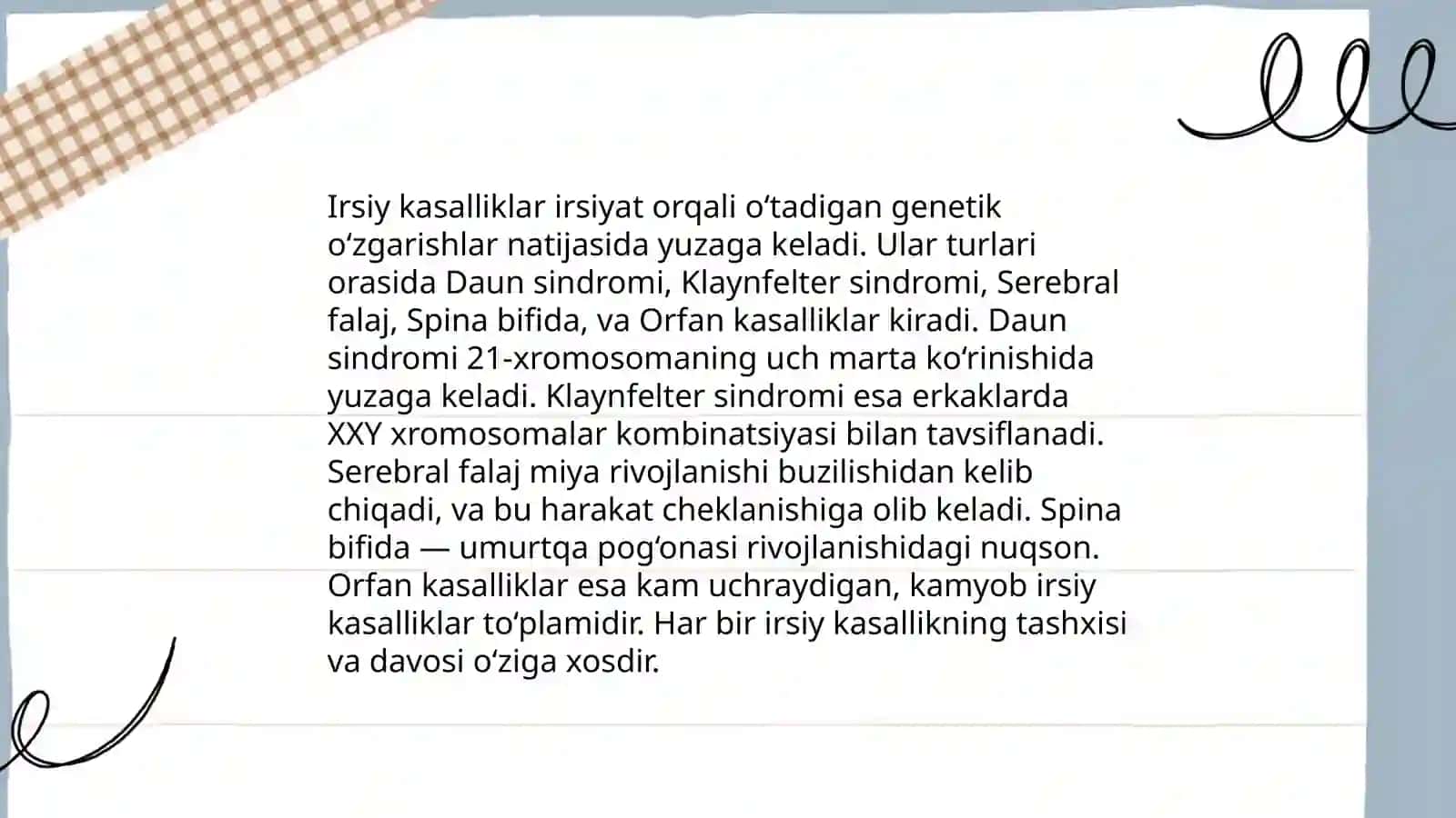 Irsiy kasalliklar, xromosoma kasalliklari 3