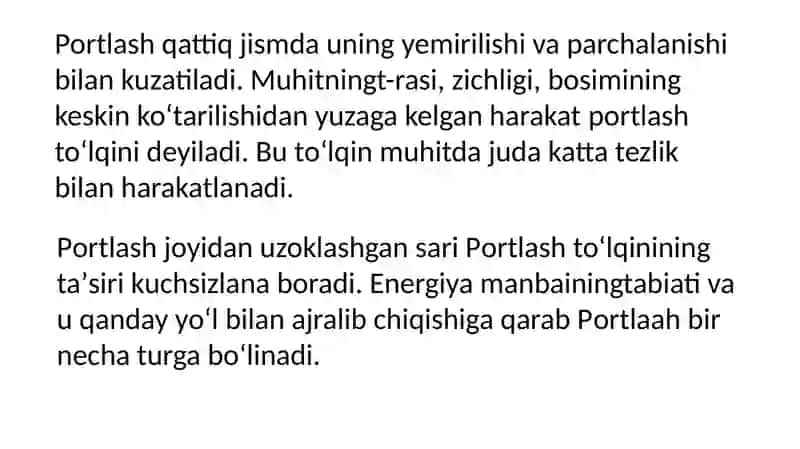 Portlash travmasi distantsiyaniani qilish 3