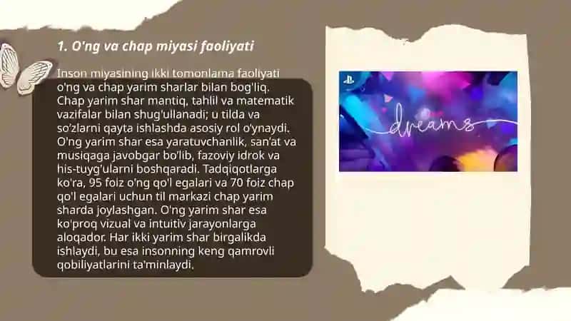 O'ng va Chap Miyasi Faoliyati 3