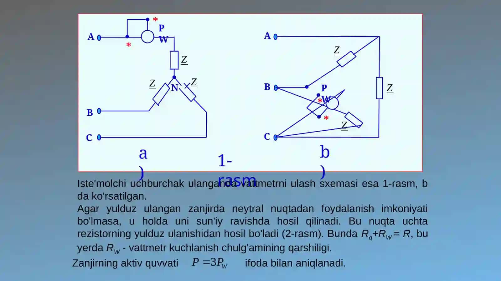 Simmetrik uch fazali zanjir 3