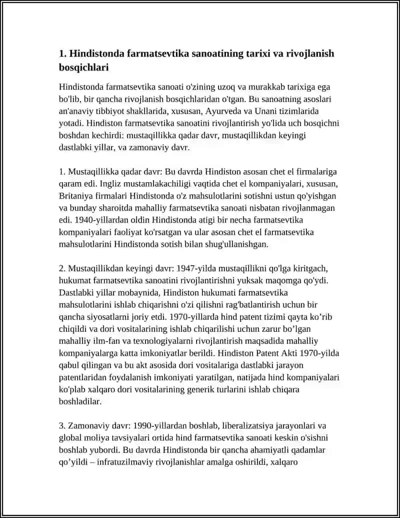 HINDISTONDA FARMATSEVTIKANING RIVOJLANISHI 3