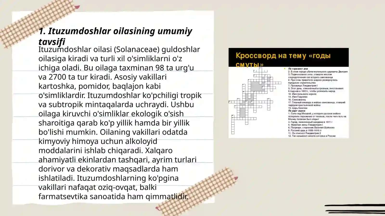 Ituzumdoshlar solanaceae oilasi 3