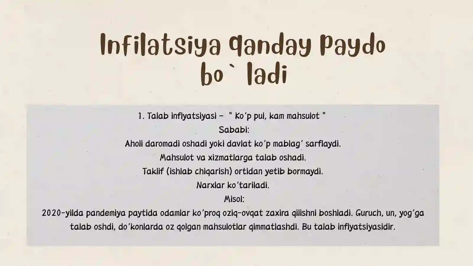 Infilatsiya nima va u qanday paydo bo`ladi? 3