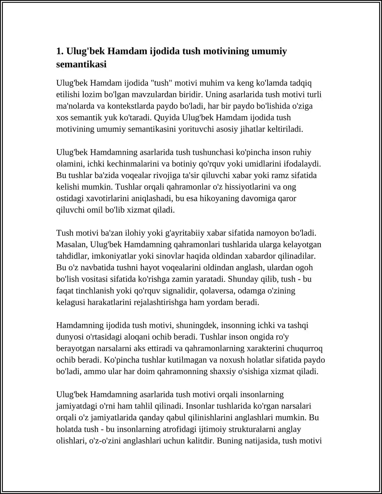 ULUG‘BEK HAMDAM IJODIDA TUSH MOTIVI 3