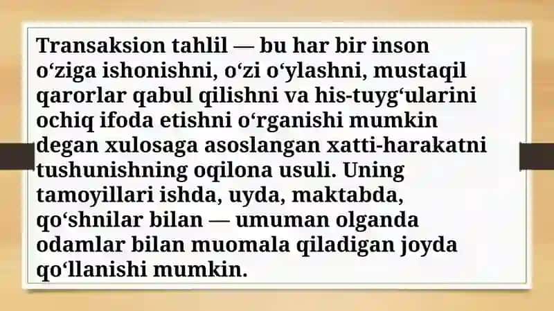 Tranzaksion tahlil 3