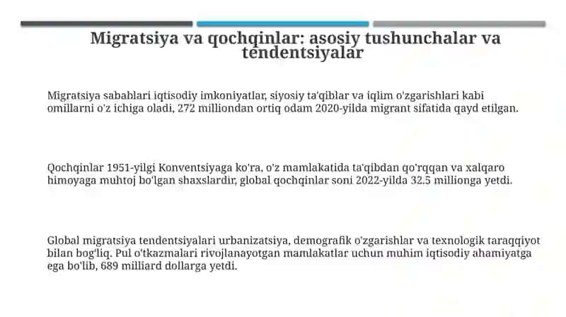 Migiratsiya va Qochoqlar mavzusi 3