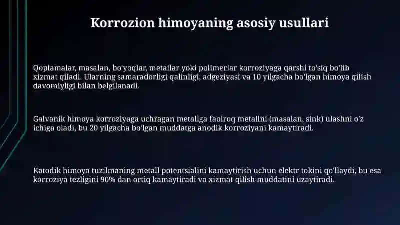 Korroziyani yoqotish usulari 3
